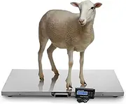 1100LBS Digital Scale for Pets & Livestock - Animal Scale Platform, kg/lb/oz 3 Weight Unit Conversions - with Tare Removal Function - Overweight and Low Battery Prompts