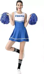 Cheerleader Costume Fancy Dress Cheerleading Uniform No Pom-Pom