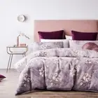 LOGAN & MASON AUSTRALIA PLATINUM ELYSIAN BLOOM QUILT COVER SET QUEEN NEW