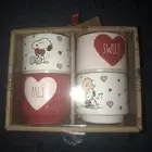 Rae Dunn Peanuts Snoopy & Charlie Valentines Day Ramekin Set Hearts Sweet Pals