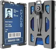 GOVO T4 Badge Holder/Wallet - Durable Polycarbonate ID Card Holder with 4 Cards Slot (Holds 1-4 Cards), Black, Classic