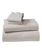 [Klika] Cotton Rich King Bed Sheet Set 4 Pieces in Silver