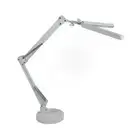 White 2 In 1 Double Head LED Desk Lamp With Clamp Base 24W Flexible Swing Ar CMM