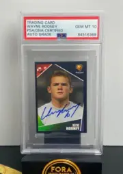 Panini 2004 Portugal Euro Wayne Rooney Signed England Rookie Sticker #131 PSA 10