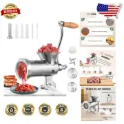 Versatile Manual Meat Grinder with Sausage Attachments - Easy Cleanup & Compact