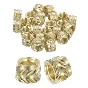 Knurled Insert Nut 25pcs M6 x 6mm L x 8mm OD Brass Heat Set Insert Nut