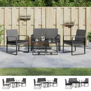 Outdoor Dining Set 5 Piece Outdoor Dining Table and Chairs PP Rattan vidaXL