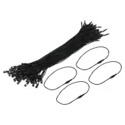 Polyester Rope Hang Tag String Snap Lock 190mm,0.6mm 200 Pcs,Black