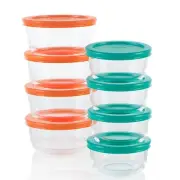Pyrex 16 Piece Round Glass Food Storage Container Set with Lids BPA Free