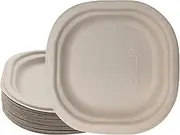 Nature Nourish | 6 Inch Biodegradable Plates | 25 Qty Disposable Paper Plates | Eco-Friendly Sugarcane Fiber | Heavy Duty Compostable Dinnerware