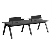 Modern Office Furniture Dolan 4 Seater Workstation 2.8mx1.2mx0.75m - Black
