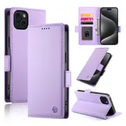 Wallet Case for IPhone 15 Plus,Slim Protective Shockproof Case With Card Holder,Premium PU Leather Kickstand-Purple
