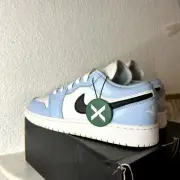 Air Jordan 1 Low (GS) Ice Blue Black Sail White Youth Size 4 RARE IN BOX