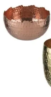 464861 Copper Soiree Metal Bowl Fall Thanksgiving Home Decor Table Copper 3 x 5