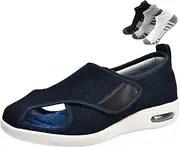 LFFTBK Spring Diabetic Shoes,Wide Last Breathable Adjustable Laces for Elderly with Swollen Feet(Blue,6.5)