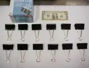 Box of 12 Hardened Steel 2" Large Binder Clips, Paper Notebook Report Clamps New