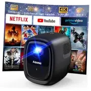 [AI Auto Focus] Smart Projector with WiFi and Bluetooth Auto Correction Black