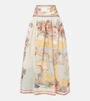 [Zimmermann] Zimmermann Tallow printed linen maxi skirt AU 14 multicoloured