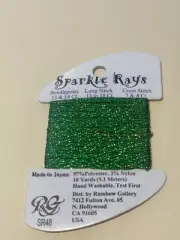 Rainbow Gallery Sparkle Rays #SR48 Green Metallic Needlepoint/Cross Stitch