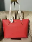 NWT COACH 4454 leather zip top tote bag handbag Purse Red Watermelon Gold New