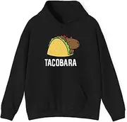 [X.Style] Capybara Gift Kids Tacobara Funny Capybara Tacos Hoodie for Adults Hooded Neck Long Sleeve Pullover Black M