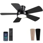 40 inch Modern Ceiling Fans with Lights Remote/APP Control, Low Profile