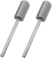 BESTYASH 2pcs Nail Polisher Drill Bits Small Mandrel Nail Bit Nail Bits for Nail Drill Manicure Grinding Head Nail Art Sanding Grinding Head Cylinder Nail Drill Bit Plastic Silver