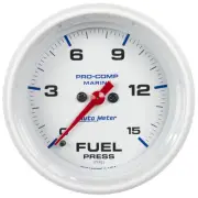 Auto Meter 200848 Pro-Comp White Phantom Marine Fuel Pressure Gauge Diameter: 2-