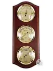 26cm Mahogany Weather Station With Barometer Thermometer & Hygrometer By FISCHER