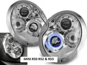 CLEAR LED ANGEL EYE HEADLIGHTS FOR MINI COOPER R50 R52 & R53 MODEL NICE GIFT