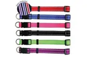 Beau Pets - Reflective Nylon - Adjustable Collar - 15mm x 25cm - 40cm - Pink