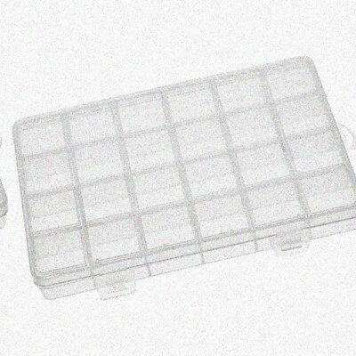 "CrystalGrid Organizer: 24-Compartment Clear Storage Box for Beads, Jewelry, DIY