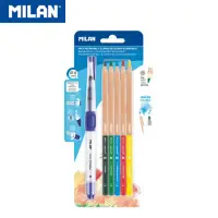 在飛比找momo購物網優惠-【MILAN】水溶性色鉛筆(5色+水筆)
