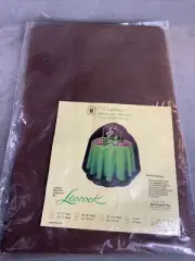 Vintage Leacock Tablecloth 70x108 OVAL Carousel Belgian Linen polyester BROWN