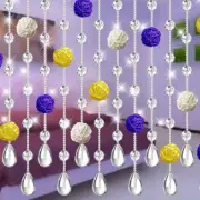 Crystal 25 String Arched Curtain Rattan Ball Doorway Hanging String Door Curtain
