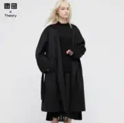 Uniqlo & Theory Black Wool Blend Coat Sz XS NWT