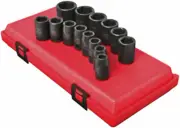 2652 14 Piece 1/2-Inch Drive Standard Metric 6 Point Impact Socket Set