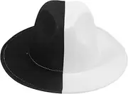 [TINEASUR] Unisex Wool Jazz Hat Flat Brim Sun Visor Stylish Retro Hat for Men Women Elderly
