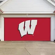 Victory Corps - Wisconsin Badgers College Sports Printed Garage Door Banner - NCAA Licensed - Tension Polyester 7' x 16' School Banner (Red, White)