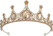 [QWDSGFWS] 4pcs Crown Red Costume Rhinestones Rhinestone Hair Tie Headband Women Birthday Rhinestone Tiaras Headband Red Headbands Wedding Headpiece Bride Headpiece Zinc Alloy Golden/1352