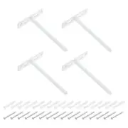 4Set Floating Shelf Brackets, 6" 4 Holes Iron Hidden Shelf Supports, White