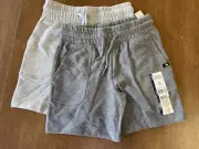2 Pack Boys Or Girls Wonder Nation Shorts Size xsmall (4-5) Light & Dark Grey.