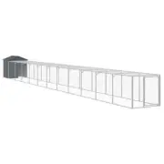 Walk-in Roof Chicken Coop Run Pet Cage Rabbit Hutch House Large 117x1221x123cm
