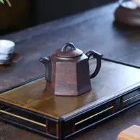 在飛比找ETMall東森購物網優惠-宜興茶壺手繪大容量名家全手工紫砂壺陳腐老紫泥中式茶具絞泥單壺