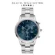 Daniel Wellington DW 手錶 Iconic Chronograph 42ｍｍ極地藍三眼精鋼錶藍錶盤 DW00100644
