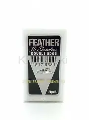 Feather 5 Pcs Hi-Stainless Steel Double Edge Razor Blades