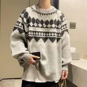 Print Knit Top Gray - XL
