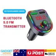 Dual USB Car Bluetooth 5.0 FM Transmitter RGB MP3 Player Wireless Car Kit