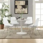 Coaster Lowry 5-piece Metal Dining Set Tulip Table with Eiffel Chairs White