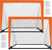 Soccer Goal,2 Pack 4'x3' Portable Soccer Net with Carry Bag, High-Strength & Quick Set-up Weatherproof Soccer Goals for Backyard Kids Soccer Practice Training